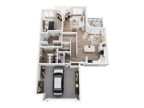 Floor plan for 3 beds, 2.5 baths, 1834 sqft